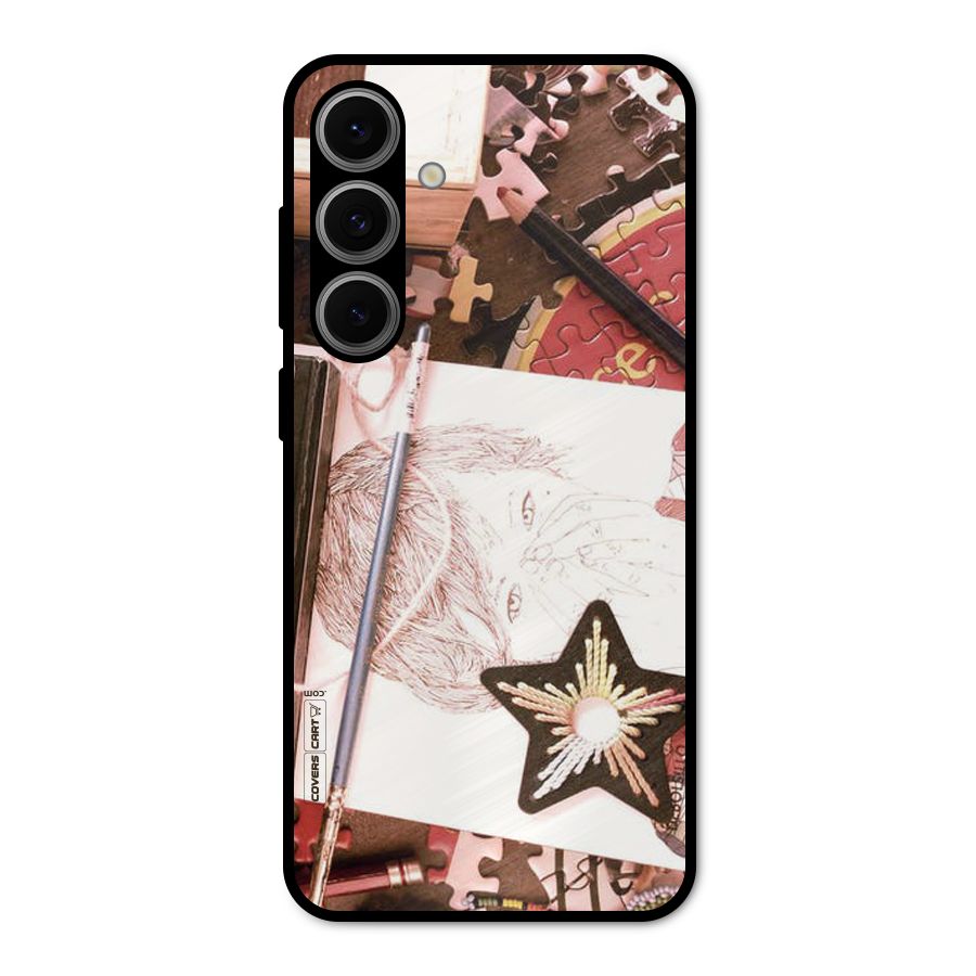 Artistic Messy Metal Back Case for Galaxy S24 FE