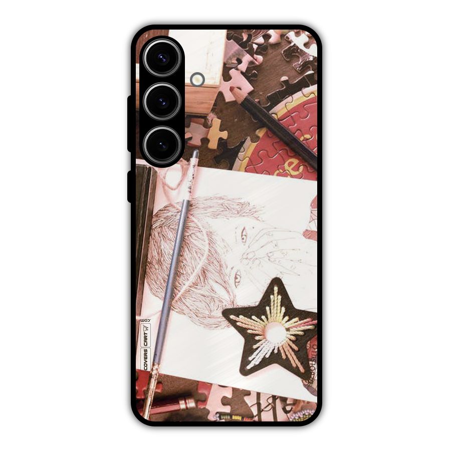 Artistic Messy Metal Back Case for Galaxy S24 Plus