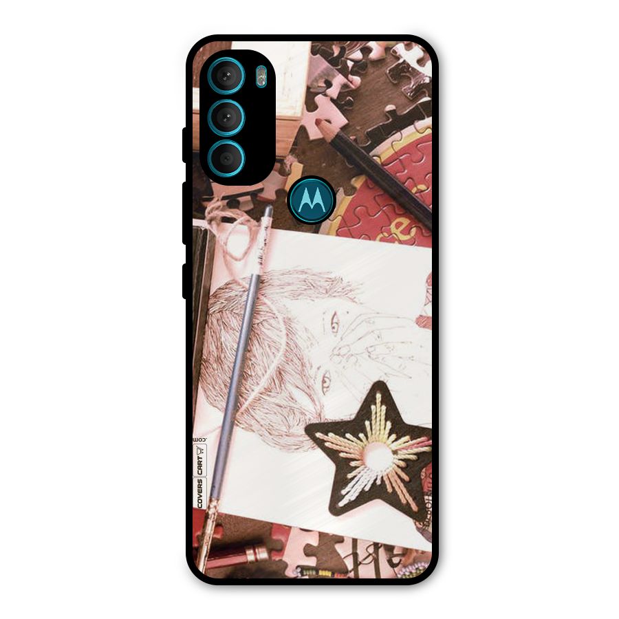Artistic Messy Metal Back Case for Moto G71 5G