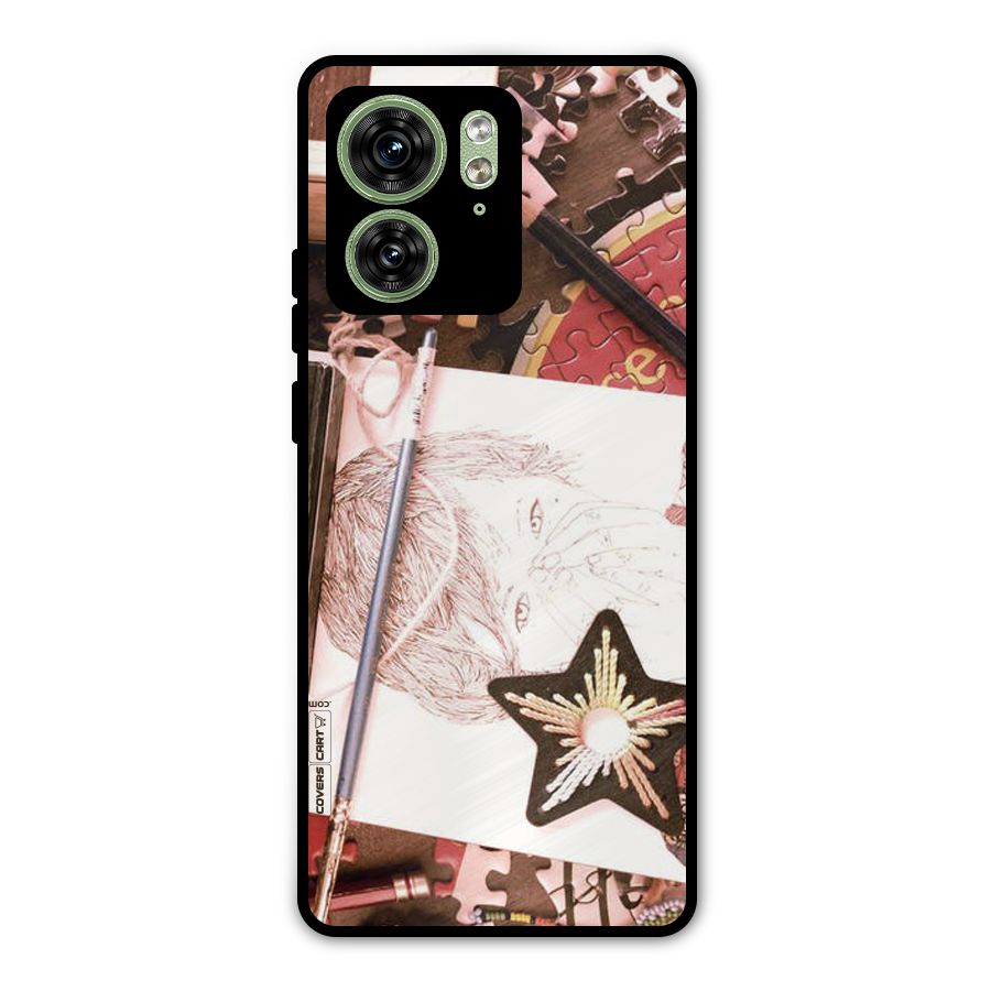 Artistic Messy Metal Back Case for Motorola Edge 40 5G