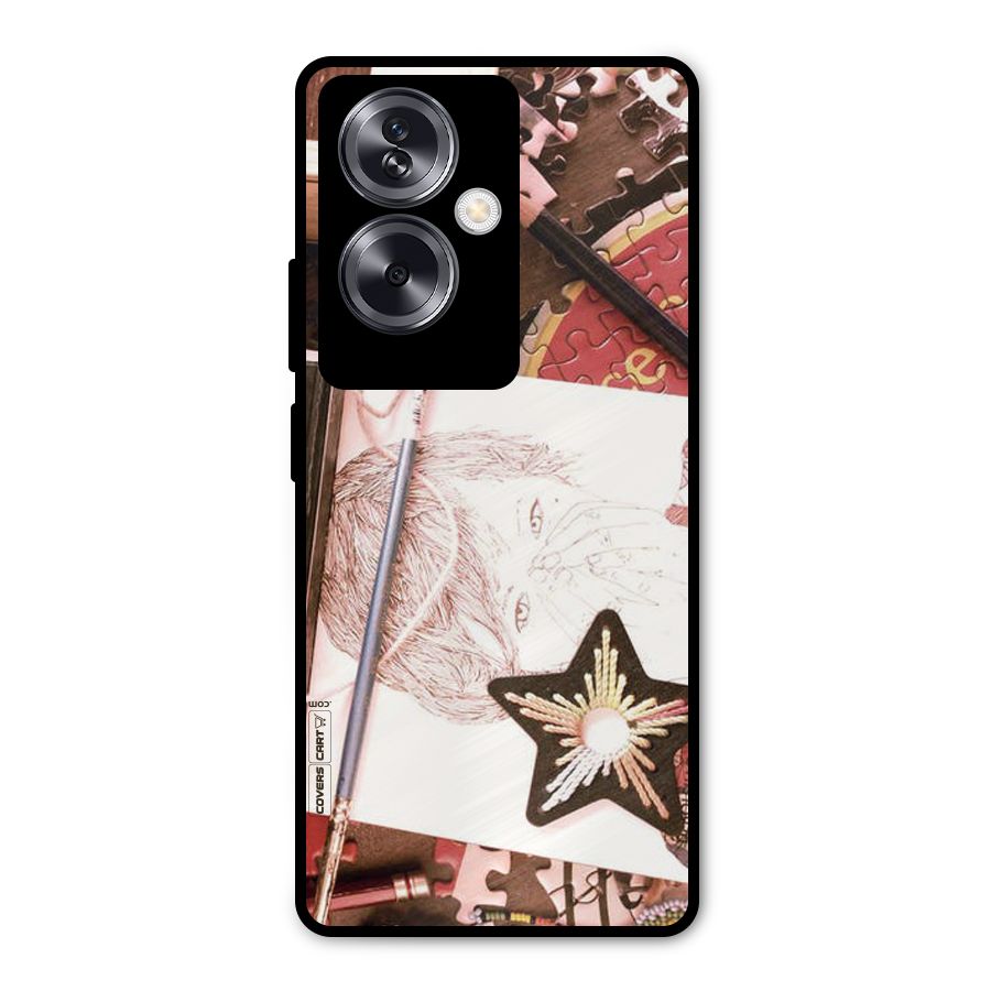 Artistic Messy Metal Back Case for Oppo A79 5G