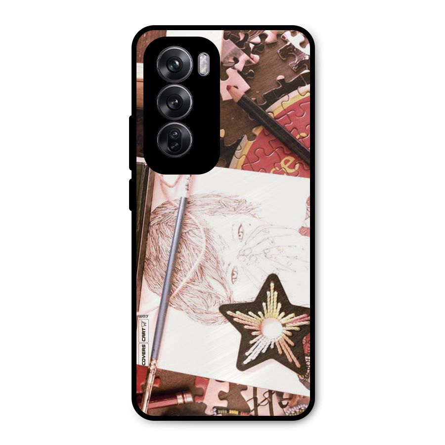 Artistic Messy Metal Back Case for Oppo Reno12 Pro