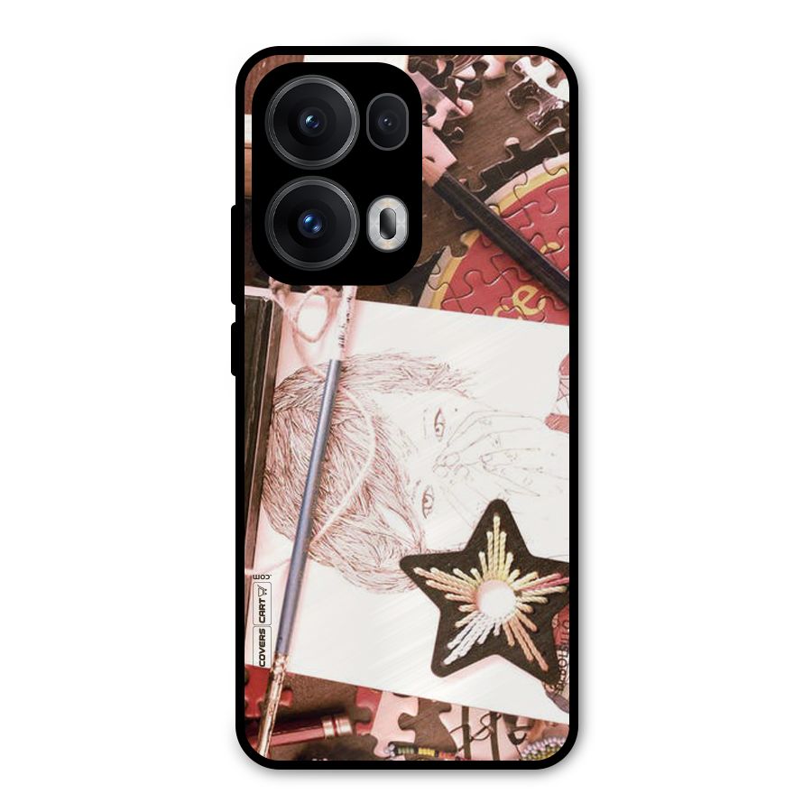 Artistic Messy Metal Back Case for Oppo Reno13 Pro