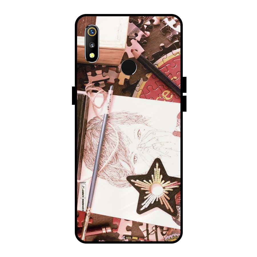 Artistic Messy Metal Back Case for Realme 3