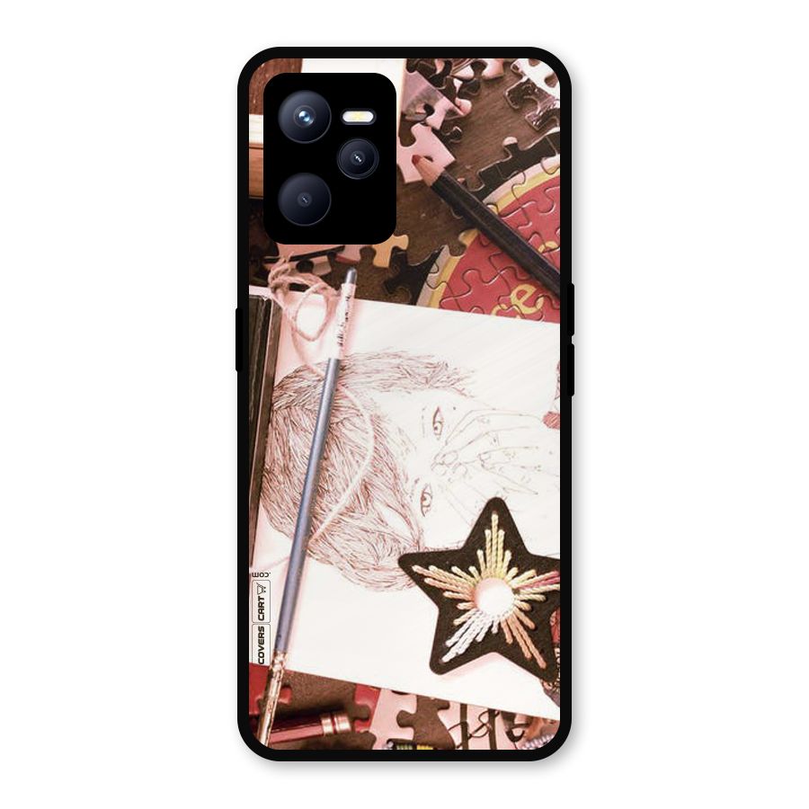 Artistic Messy Metal Back Case for Realme C35