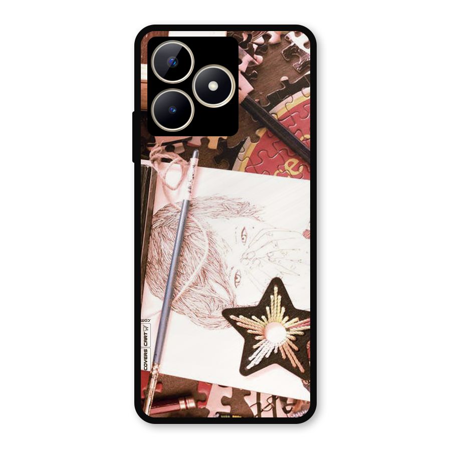 Artistic Messy Metal Back Case for Realme C53