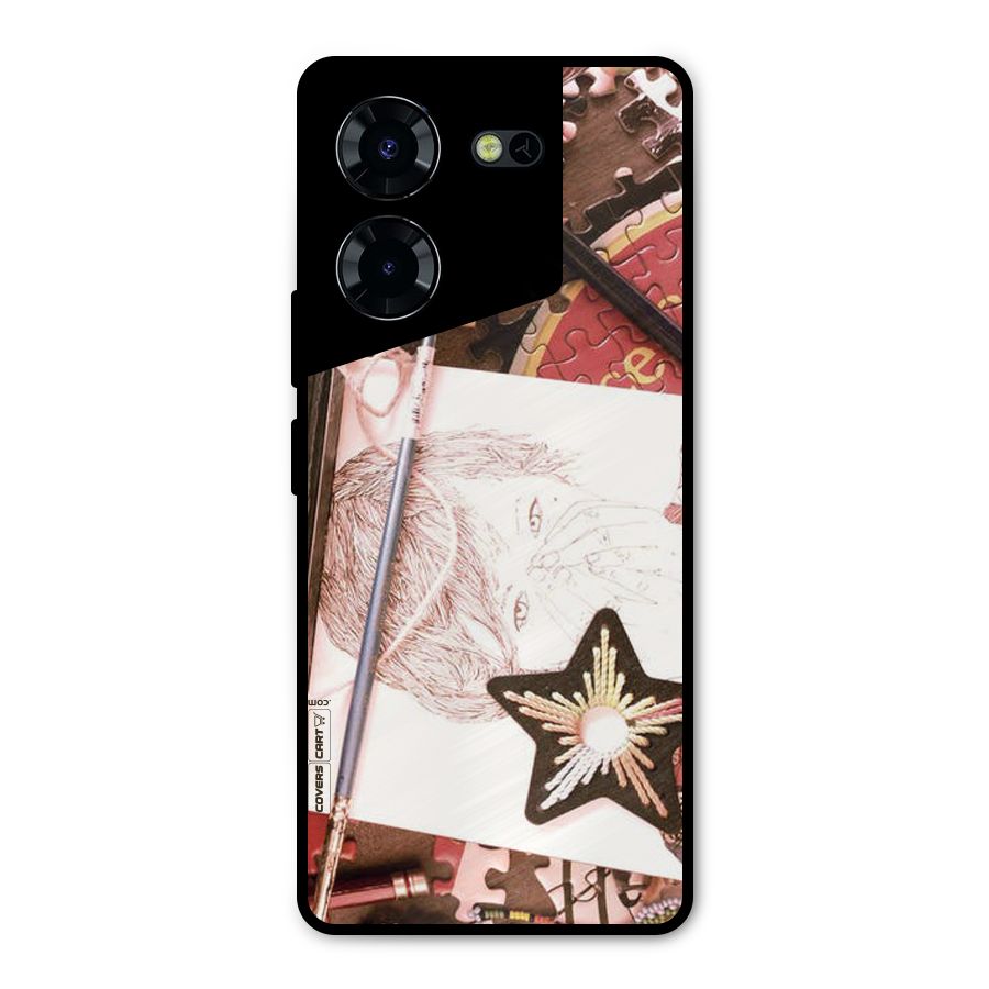 Artistic Messy Metal Back Case for Tecno Pova 5 Pro 5G
