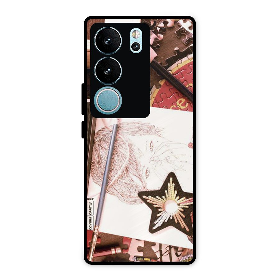 Artistic Messy Metal Back Case for Vivo V29 Pro