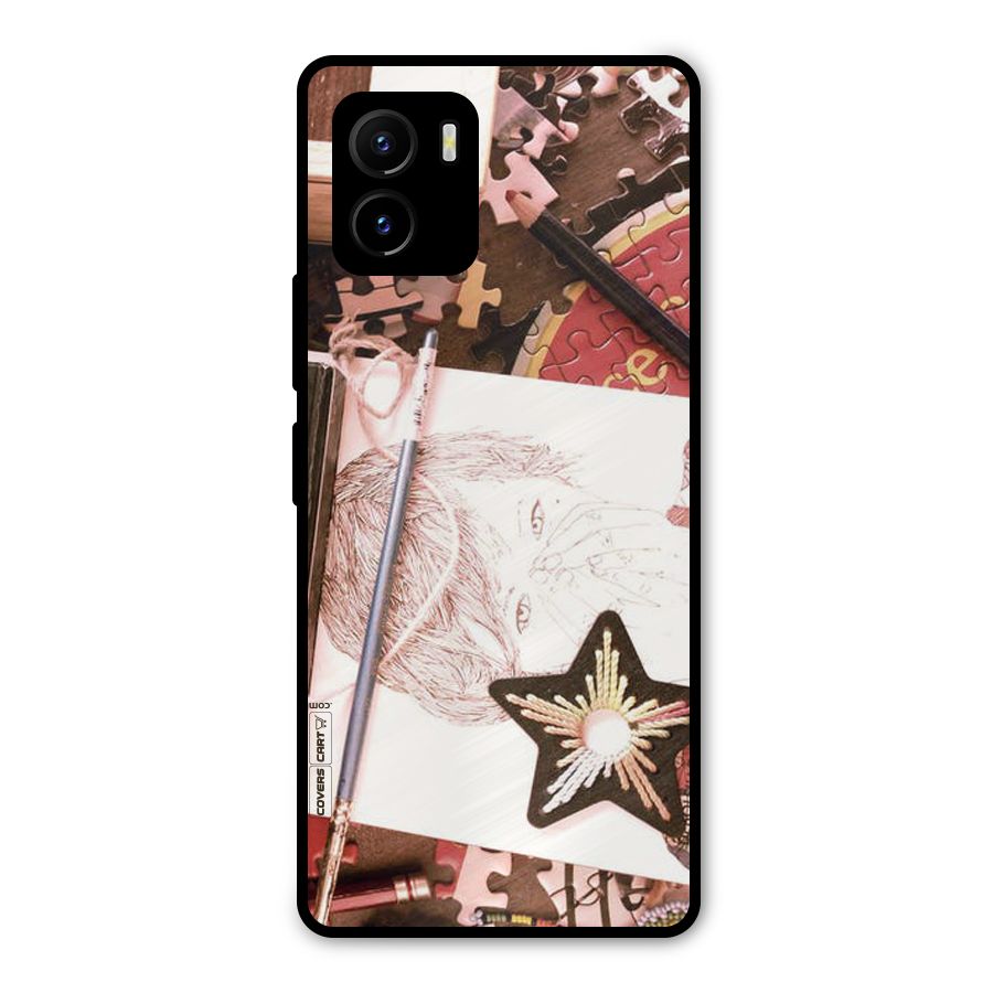 Artistic Messy Metal Back Case for Vivo Y15s