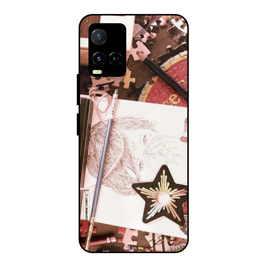 Artistic Messy Metal Back Case for Vivo Y21T