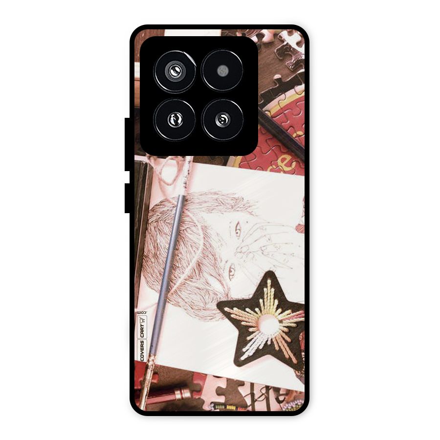 Artistic Messy Metal Back Case for Xiaomi 14 Pro