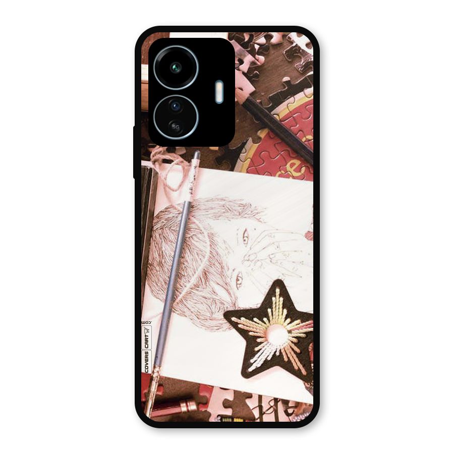 Artistic Messy Metal Back Case for vivo iQOO Z6 Lite 5G