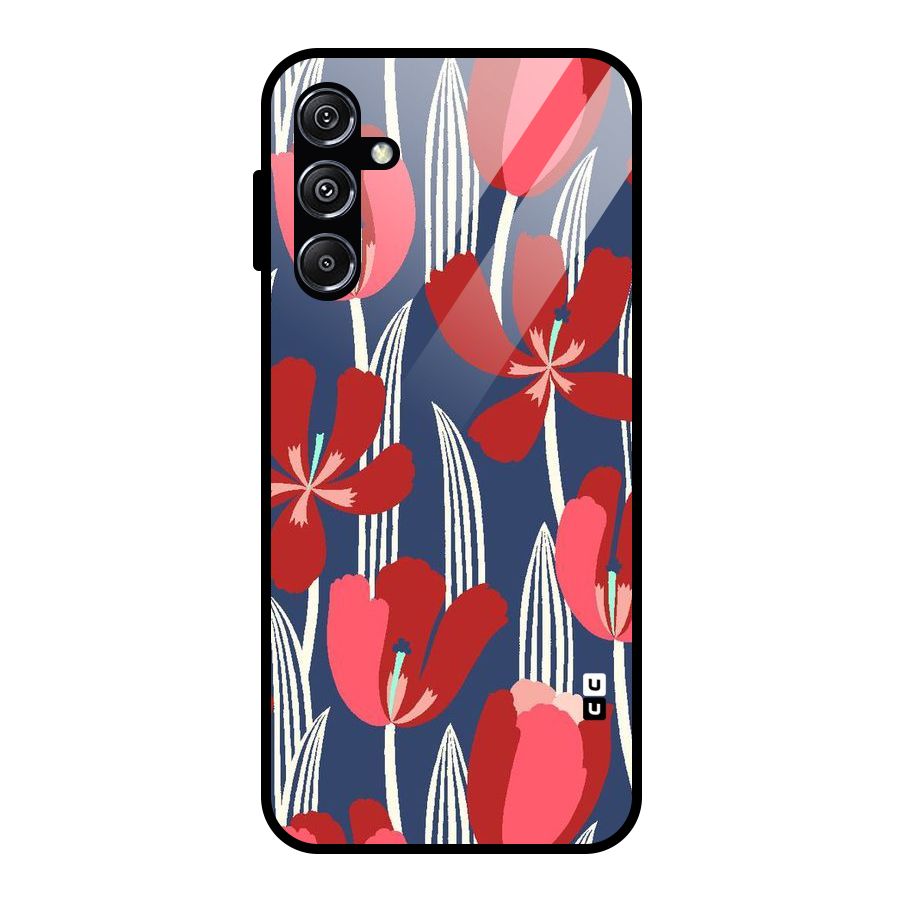 Artistic Tulips Glass Back Case for Galaxy M34 5G