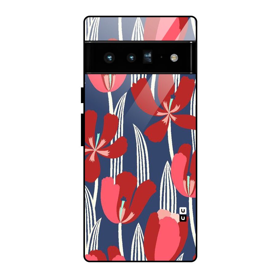 Artistic Tulips Glass Back Case for Google Pixel 6 Pro