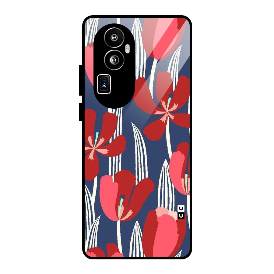 Artistic Tulips Glass Back Case for Oppo Reno10 Pro Plus