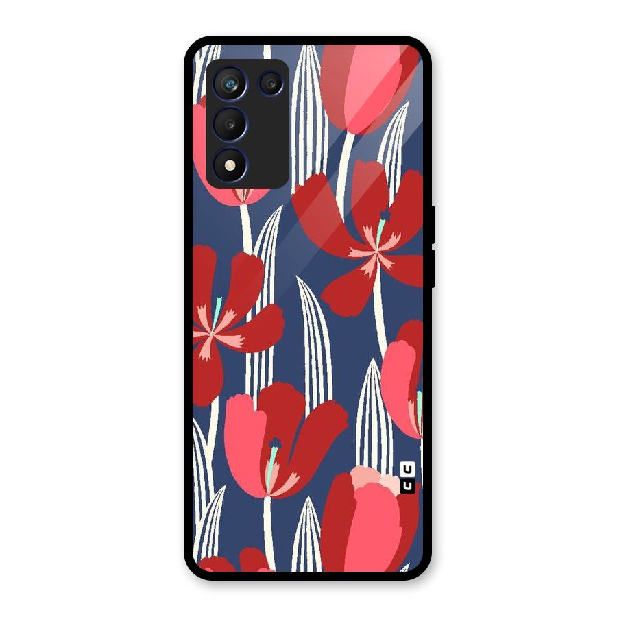 Artistic Tulips Glass Back Case for Realme 9 5G Speed
