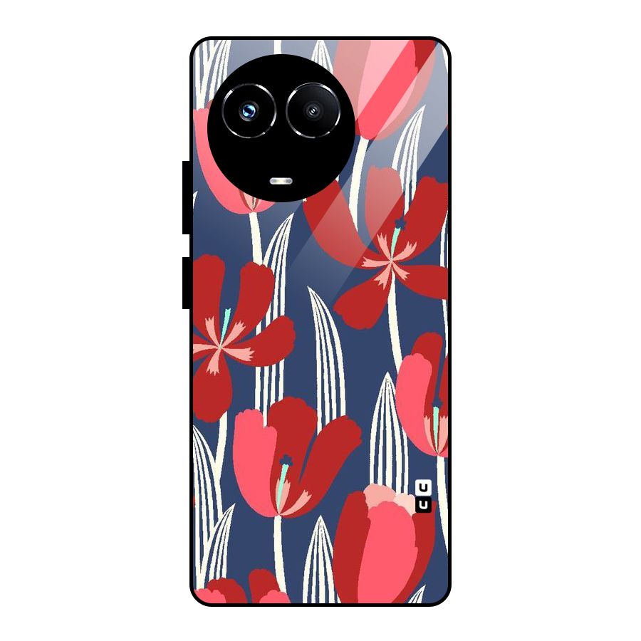 Artistic Tulips Glass Back Case for Realme Narzo 60X
