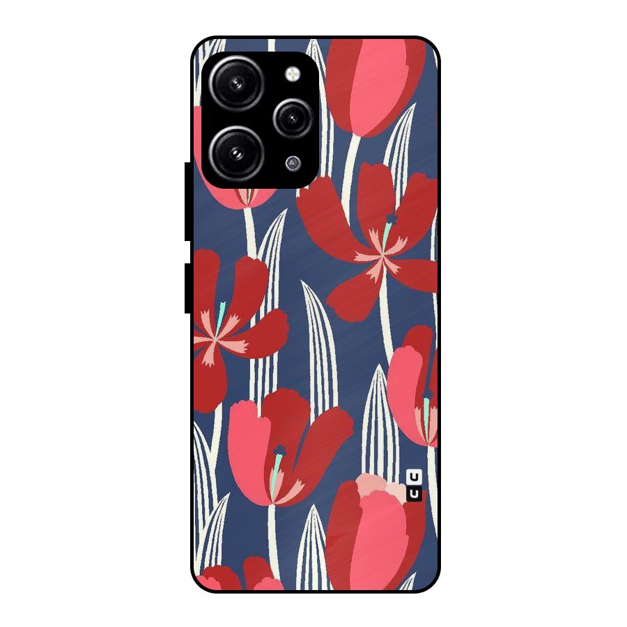 Artistic Tulips Glass Back Case for Redmi 12 4G