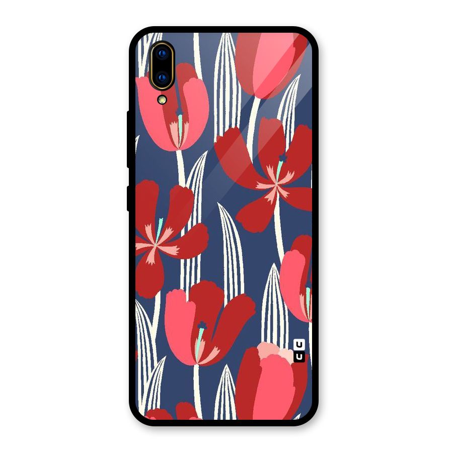 Artistic Tulips Glass Back Case for Vivo V11 Pro