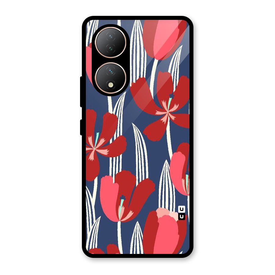 Artistic Tulips Glass Back Case for Vivo Y100A