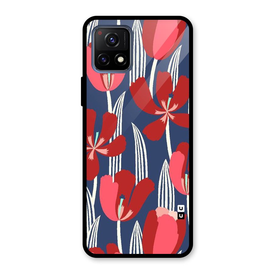 Artistic Tulips Glass Back Case for Vivo Y72 5G