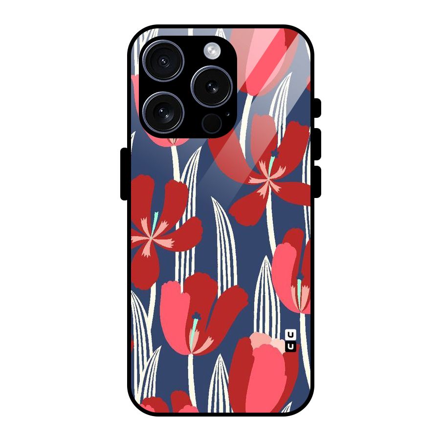 Artistic Tulips Glass Back Case for iPhone 15 Pro