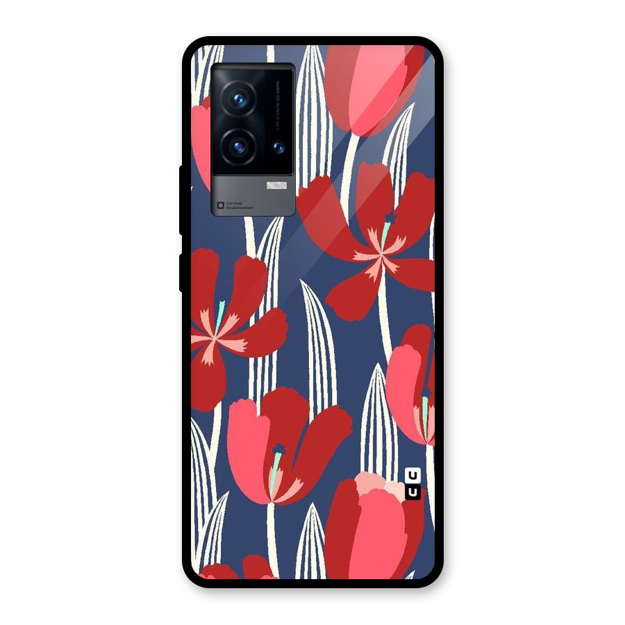Artistic Tulips Glass Back Case for iQOO 9 5G
