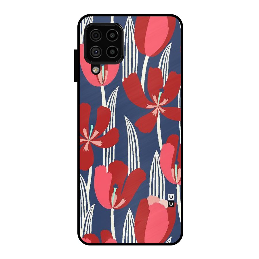 Artistic Tulips Metal Back Case for Galaxy A22 4G