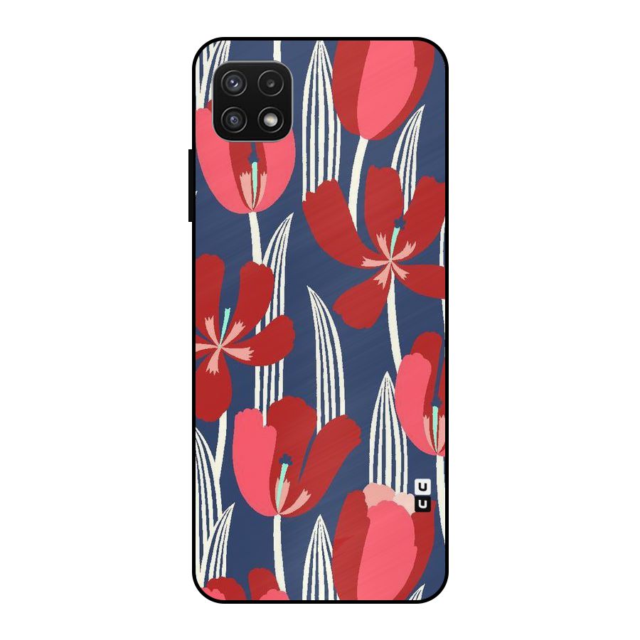 Artistic Tulips Metal Back Case for Galaxy A22 5G