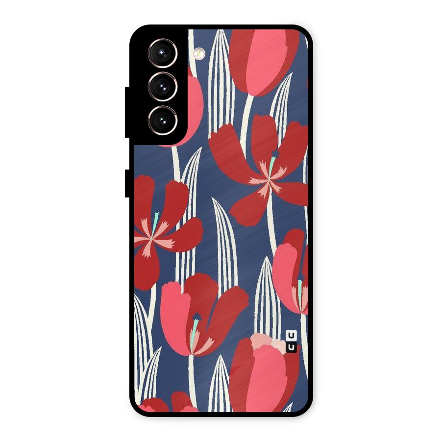 Artistic Tulips Metal Back Case for Galaxy S21 5G