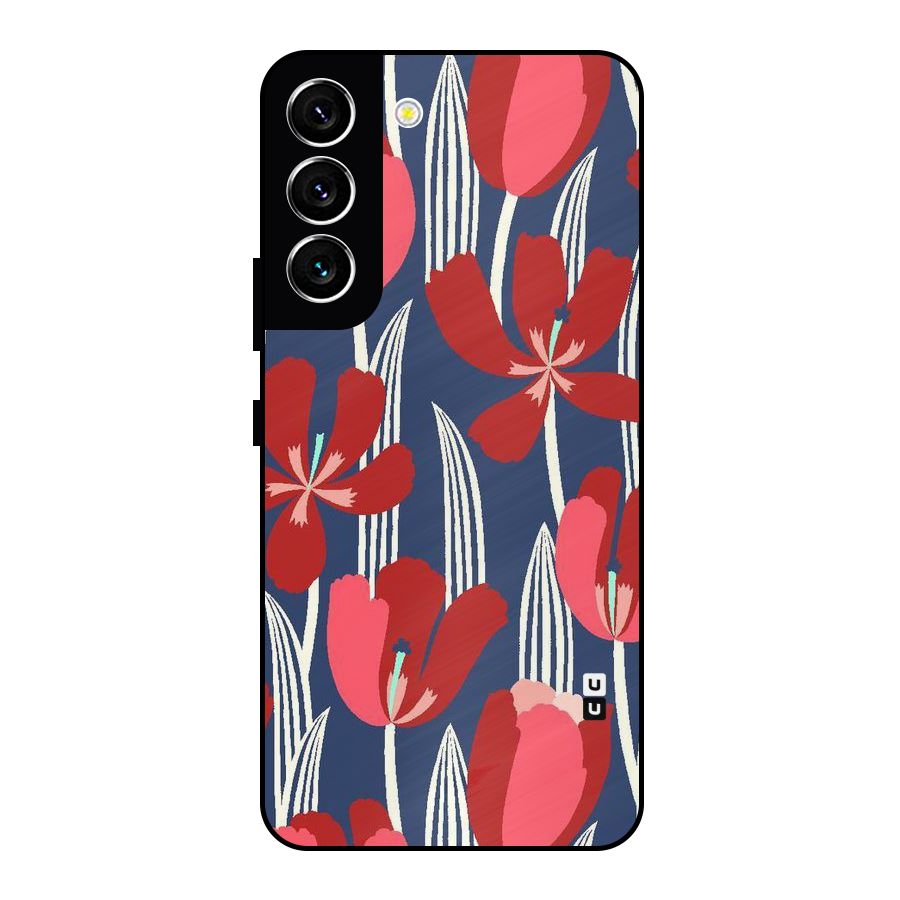 Artistic Tulips Metal Back Case for Galaxy S22 5G