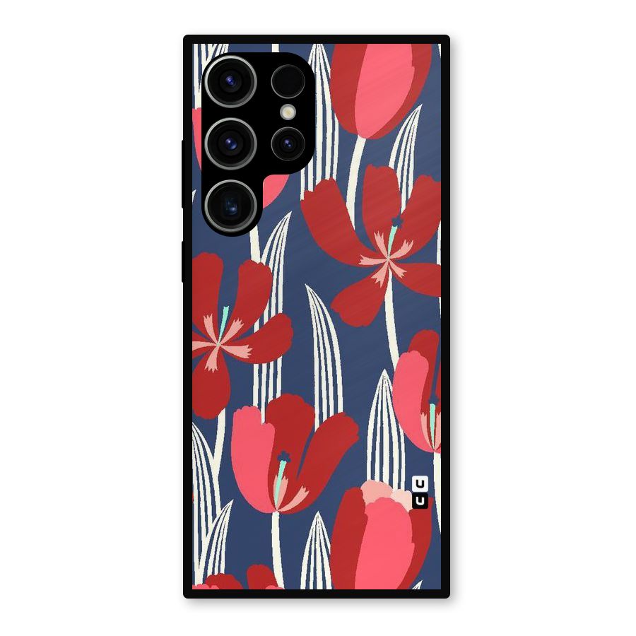 Artistic Tulips Metal Back Case for Galaxy S23 Ultra