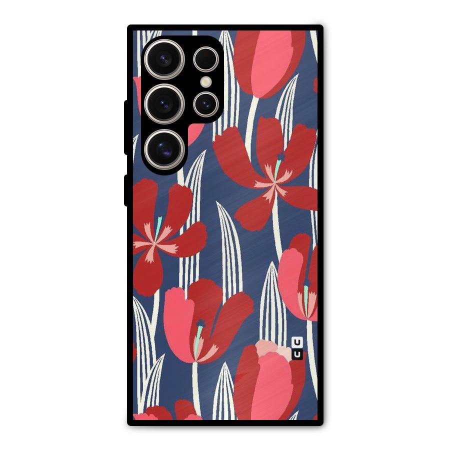 Artistic Tulips Metal Back Case for Galaxy S24 Ultra