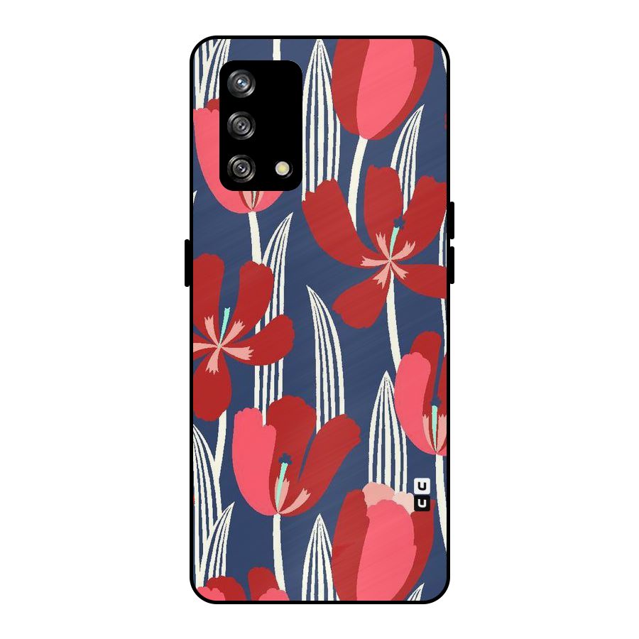 Artistic Tulips Metal Back Case for Oppo F19