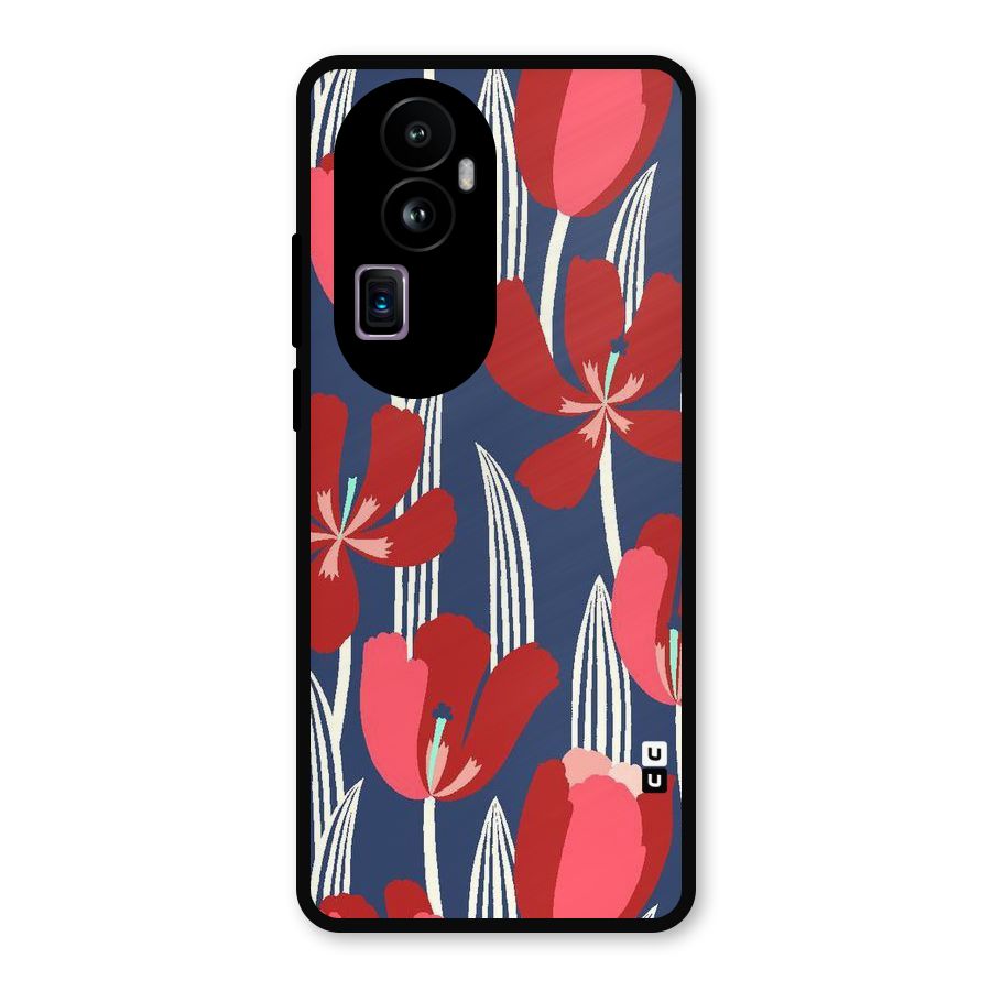 Artistic Tulips Metal Back Case for Oppo Reno10 Pro Plus