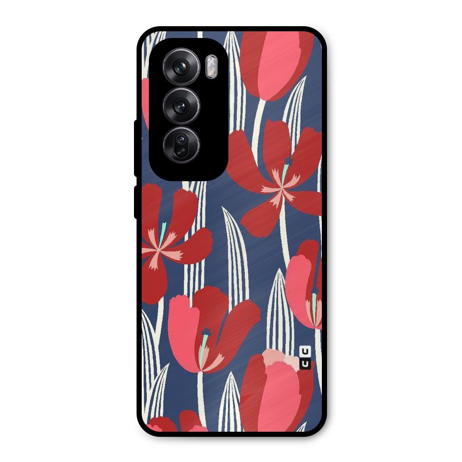 Artistic Tulips Metal Back Case for Oppo Reno12 Pro