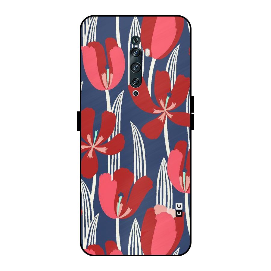 Artistic Tulips Metal Back Case for Oppo Reno2 Z