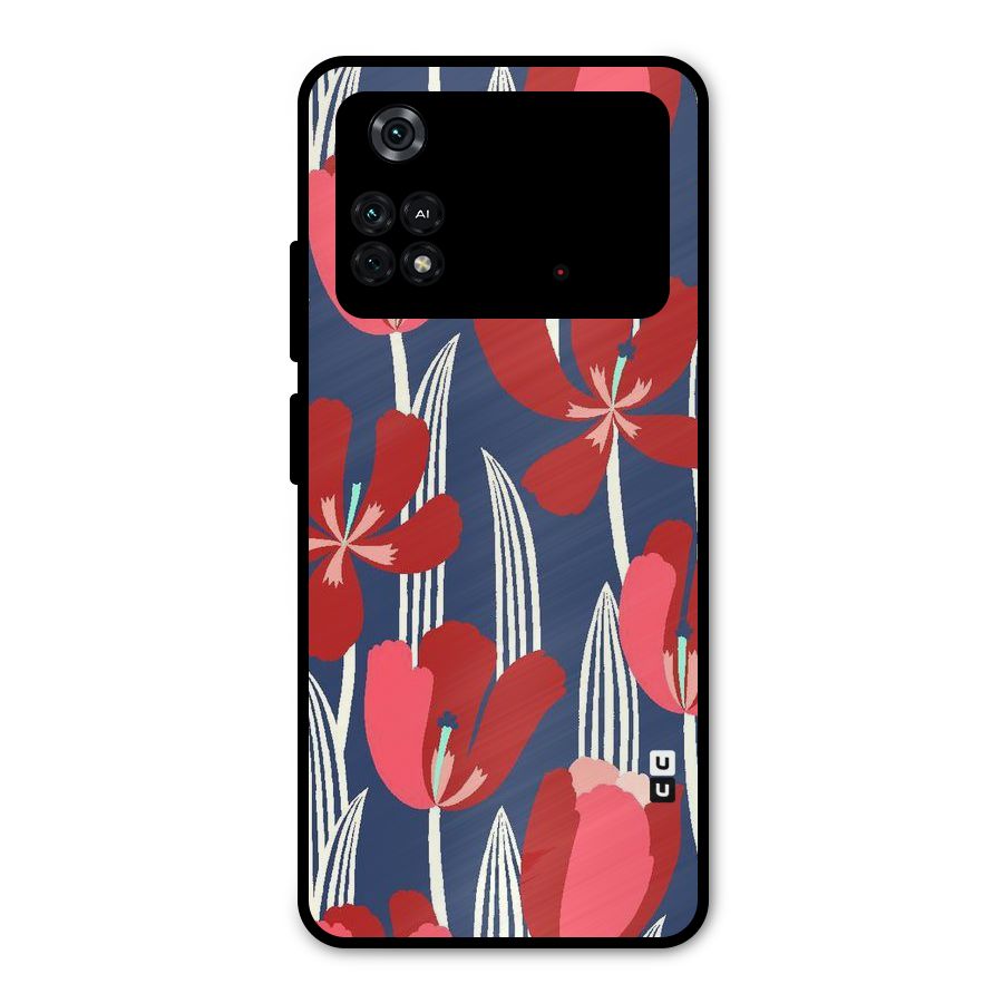 Artistic Tulips Metal Back Case for Poco M4 Pro 4G