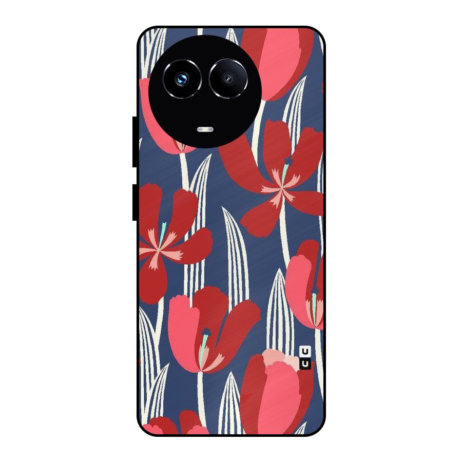 Artistic Tulips Metal Back Case for Realme 11 5G