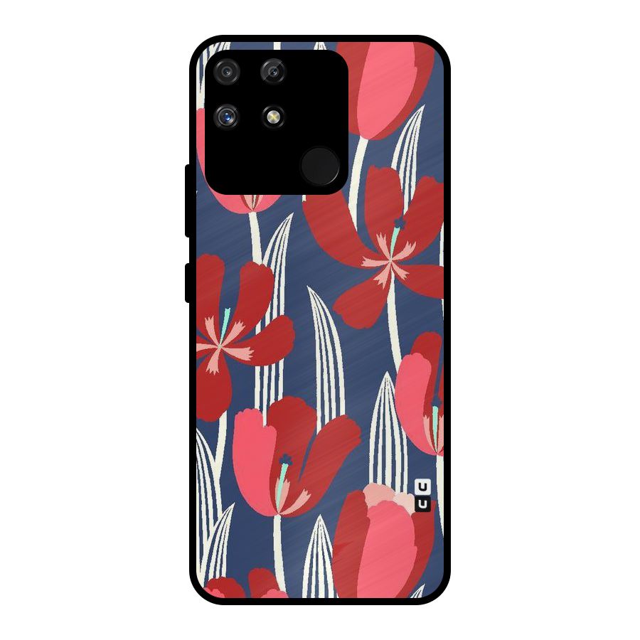 Artistic Tulips Metal Back Case for Realme Narzo 50A