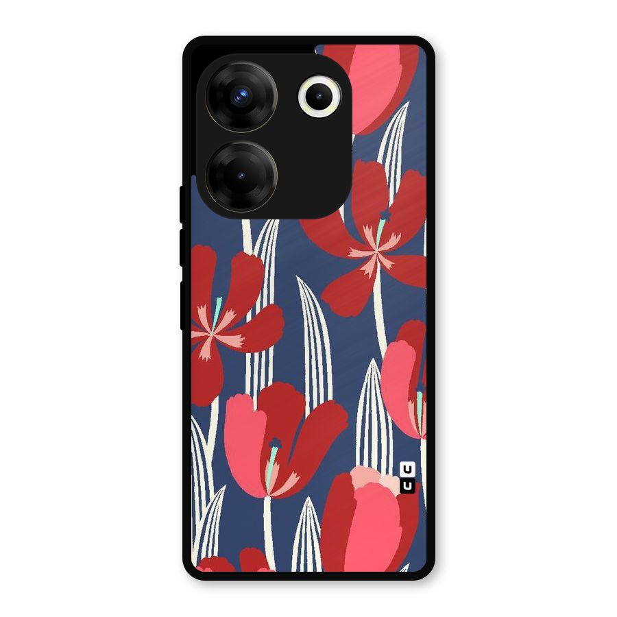 Artistic Tulips Metal Back Case for Tecno Camon 20 Pro