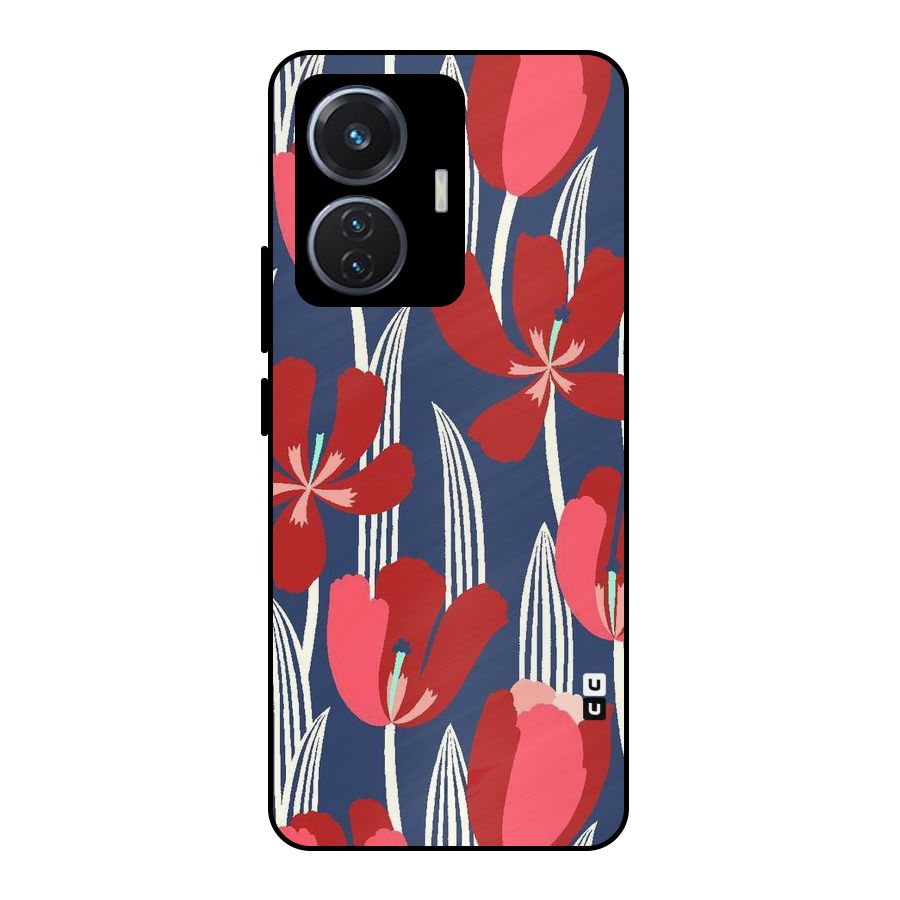Artistic Tulips Metal Back Case for Vivo T1 44W
