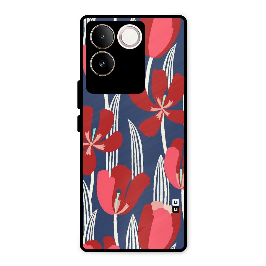 Artistic Tulips Metal Back Case for Vivo T2 Pro