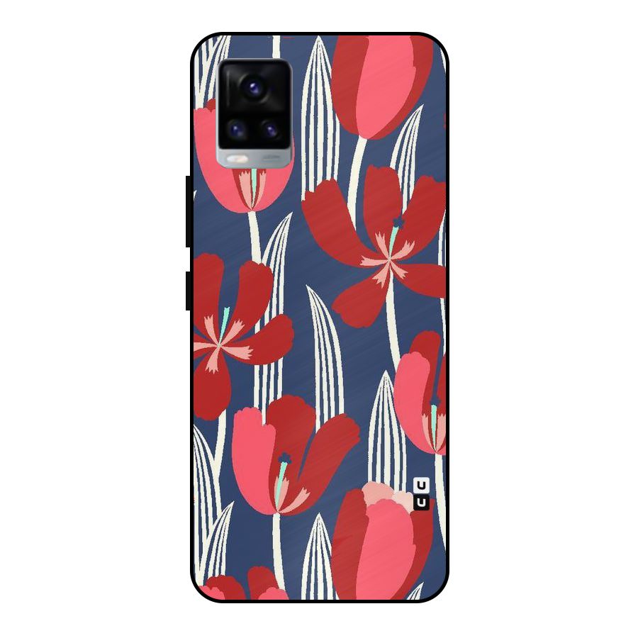 Artistic Tulips Metal Back Case for Vivo V20 2021