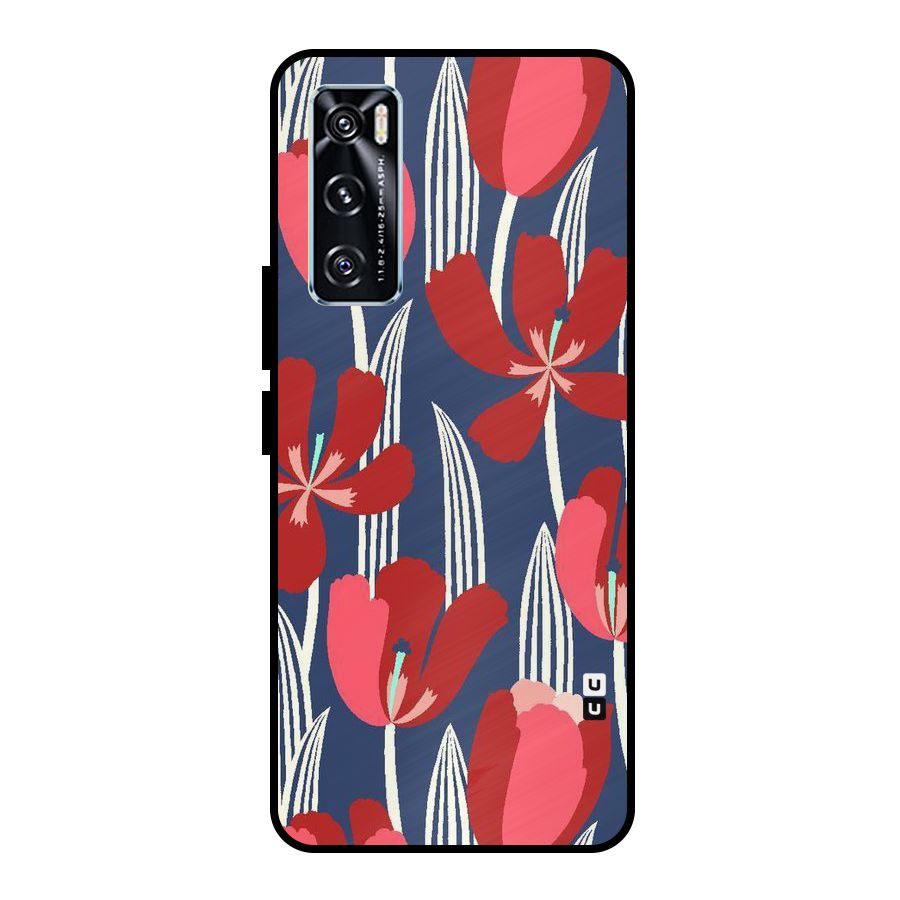 Artistic Tulips Metal Back Case for Vivo V20 SE