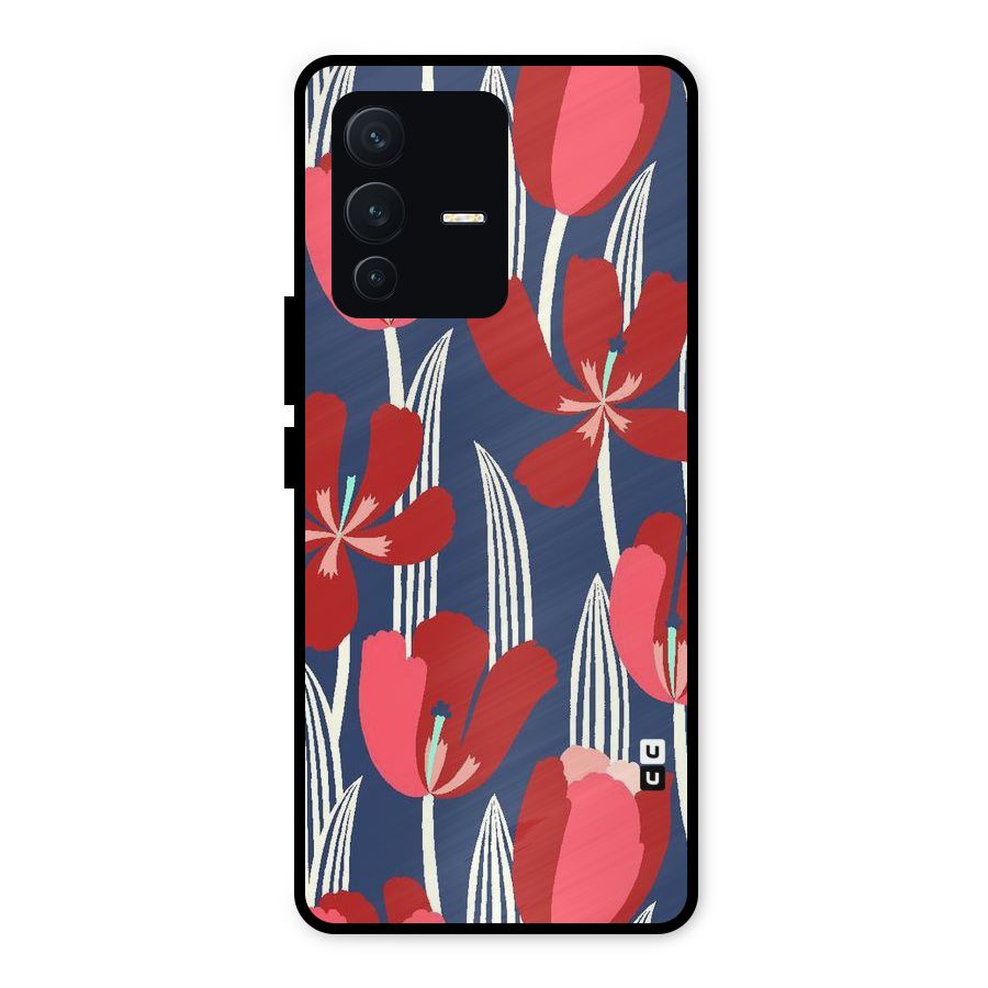 Artistic Tulips Metal Back Case for Vivo V23 5G