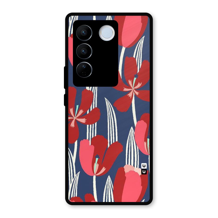 Artistic Tulips Metal Back Case for Vivo V27