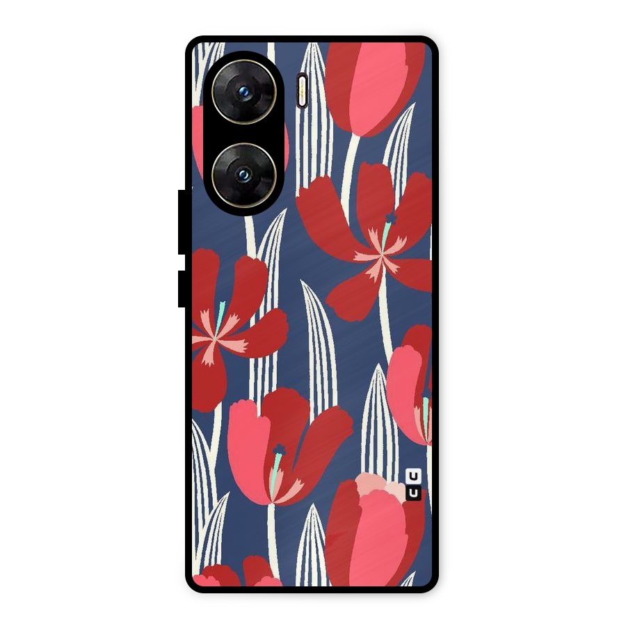 Artistic Tulips Metal Back Case for Vivo V29e