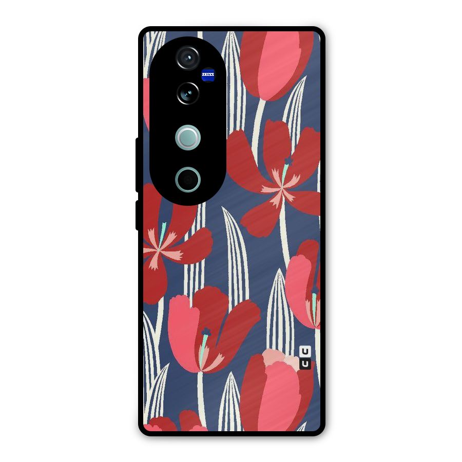 Artistic Tulips Metal Back Case for Vivo V40 Pro