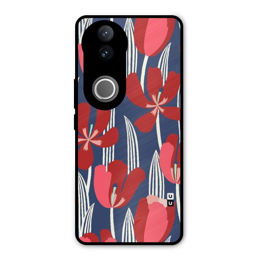 Artistic Tulips Metal Back Case for Vivo V50e
